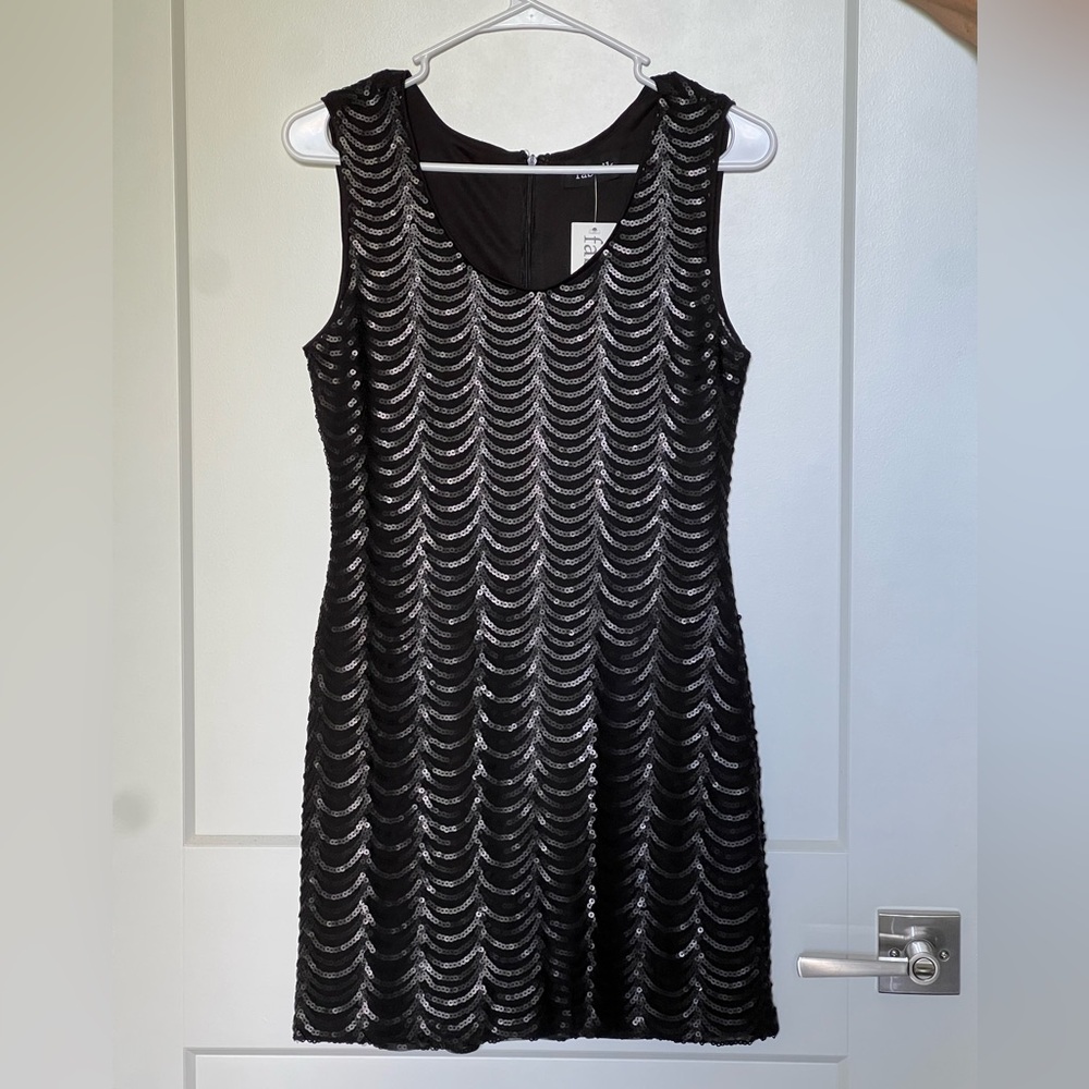 fab'rik Black Sequin Mini Dress